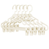 JSCDRPDWL Plastic Pants Hangers with Clips 5 Pack Heavy Duty Skirt Hangers Swivel Hook and Notches Space Saving Acrylic Clip Hangers for Pants Suitable for All Clothing White