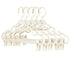 JSCDRPDWL Plastic Pants Hangers with Clips 5 Pack Heavy Duty Skirt Hangers Swivel Hook and Notches Space Saving Acrylic Clip Hangers for Pants Suitable for All Clothing White