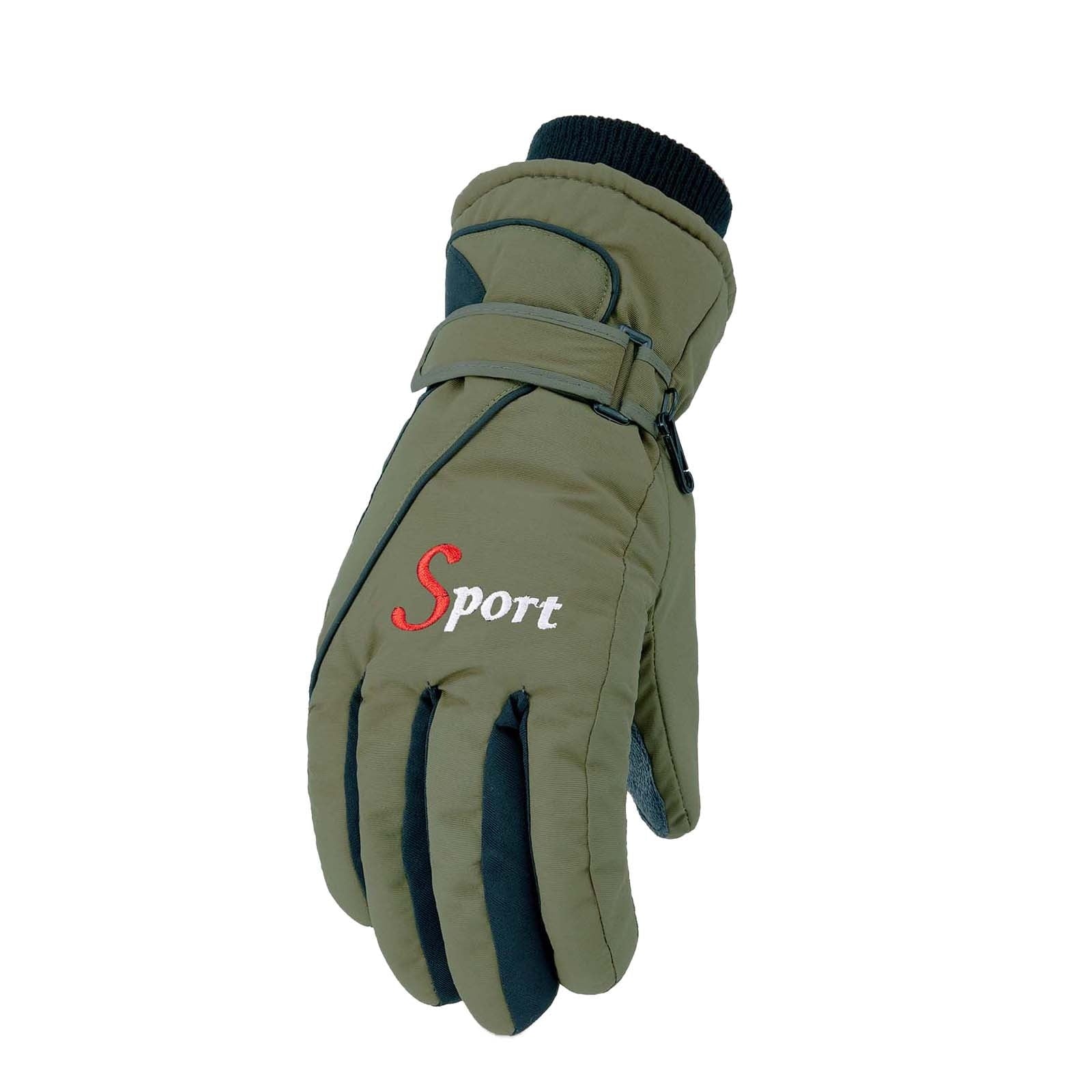 IDALL Ski Gloves Waterproof Gloves Winter Outdoor Men And Women Snow Skating Snowboarding Windproof Warm Ski Gloves Snow Gloves Winter Gloves W-Blue One Size Z-Green 1