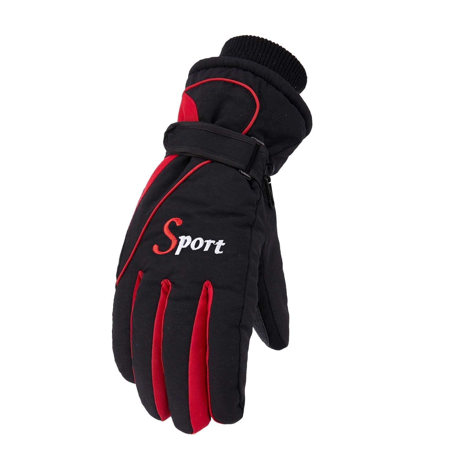 IDALL Ski Gloves Waterproof Gloves Winter Outdoor Men And Women Snow Skating Snowboarding Windproof Warm Ski Gloves Snow Gloves Winter Gloves W-Blue One Size Z-Red