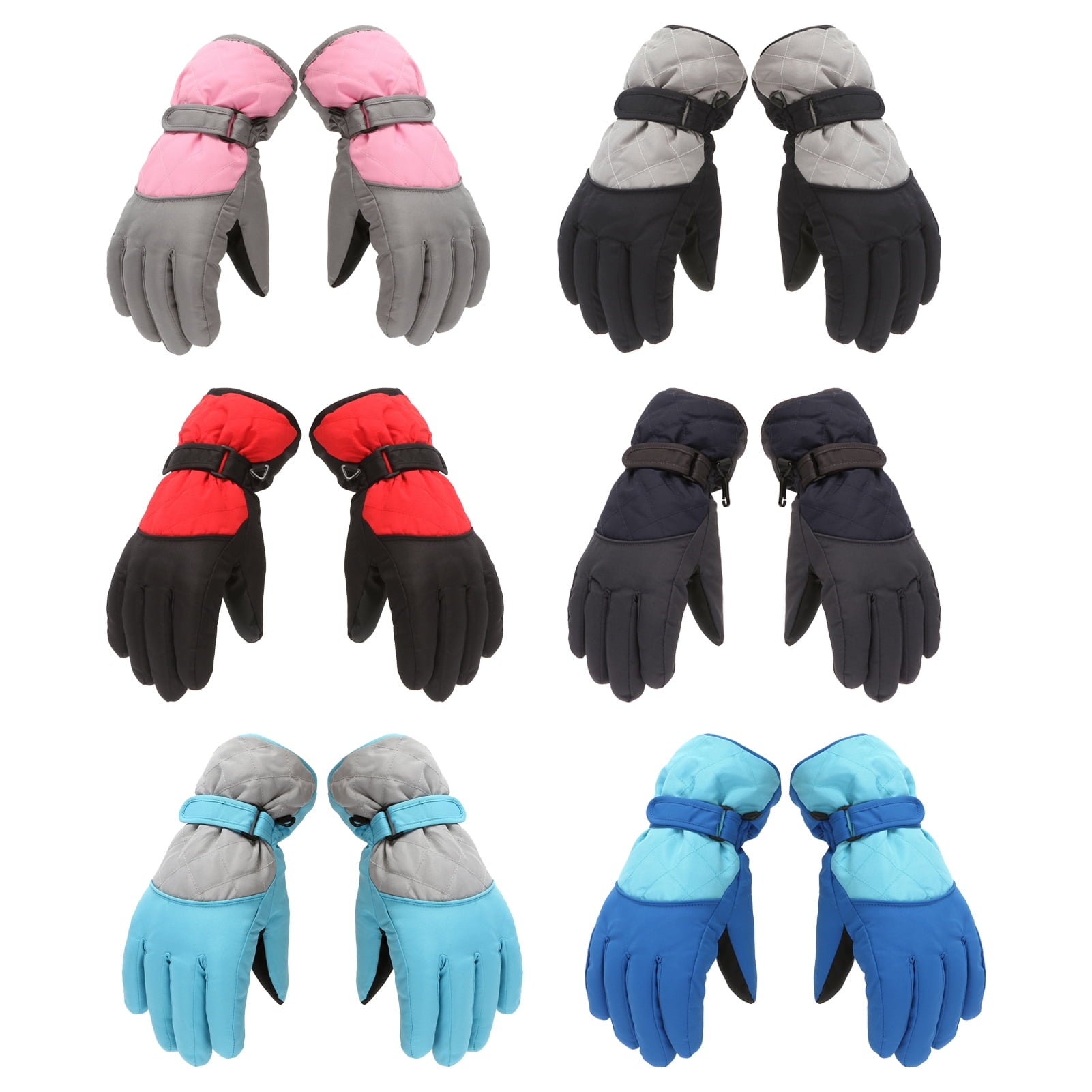 Dengjunhu Kids Winter Gloves - Snow & Ski Waterproof Youth Gloves for Boys & Girls - Insulated for Cold Weather Outdoor Play, Skiing & Snowboarding M Black