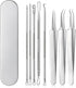BYXAS Pimple Popper Tool Kit, 8 PCS Professional Stainless Steel Blackhead Remover Comedone Extractor Tools for Removing Zit on Face - Acne Removal Kit with Metal Case (Silver) 8PCS