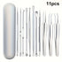 BYXAS Pimple Popper Tool Kit, 8 PCS Professional Stainless Steel Blackhead Remover Comedone Extractor Tools for Removing Zit on Face - Acne Removal Kit with Metal Case (Silver) 11PCS