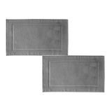 2PCS White Cotton Classic Rug Bath Mats Absorbent Cotton Hotel Spa Shower Bathtub Mats [Not A Bathroom Rug] Machine Washable Shower Bathroom Floor Towel A 2PCS