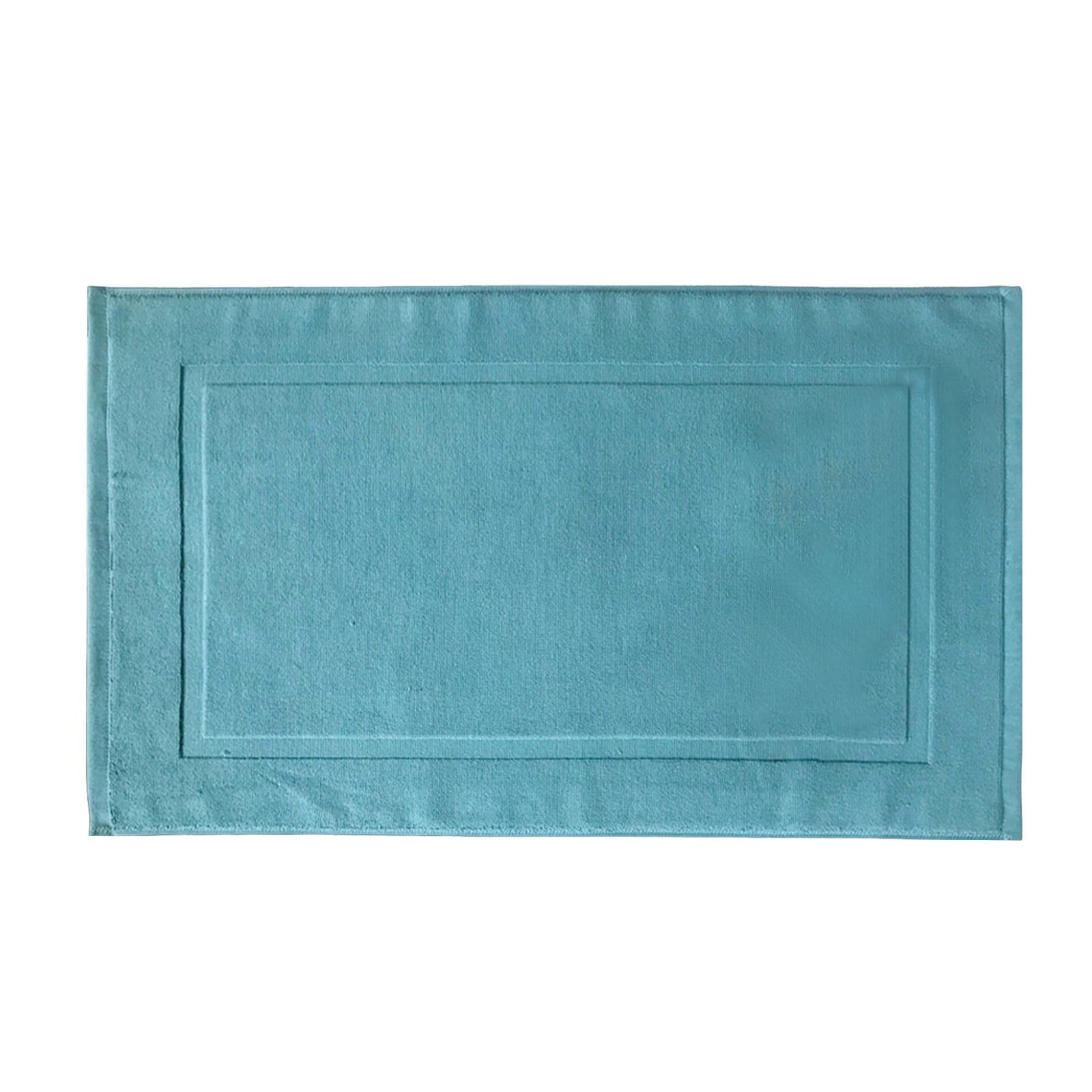 2PCS White Cotton Classic Rug Bath Mats Absorbent Cotton Hotel Spa Shower Bathtub Mats [Not A Bathroom Rug] Machine Washable Shower Bathroom Floor Towel B