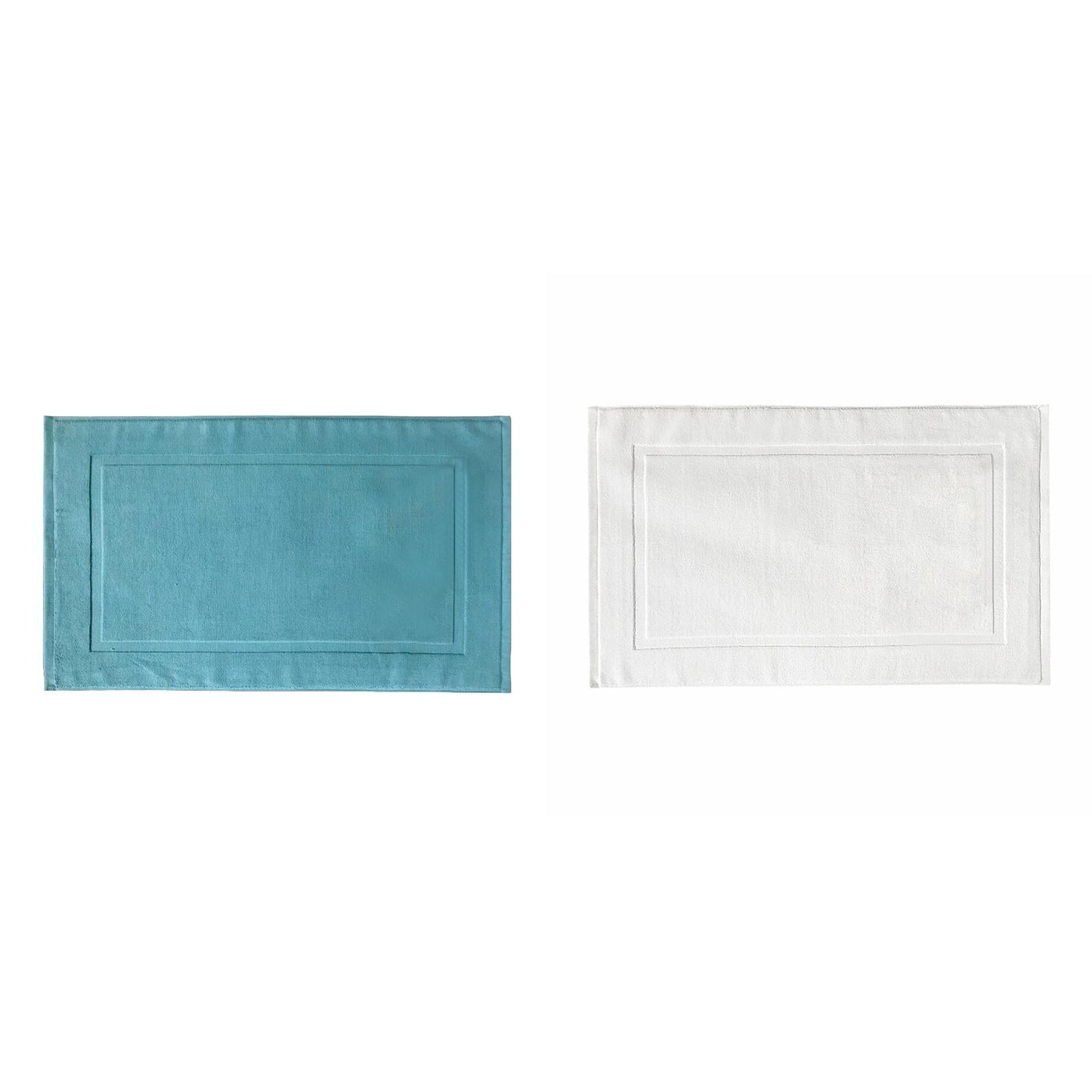2PCS White Cotton Classic Rug Bath Mats Absorbent Cotton Hotel Spa Shower Bathtub Mats [Not A Bathroom Rug] Machine Washable Shower Bathroom Floor Towel B 1PCS & White 1PCS