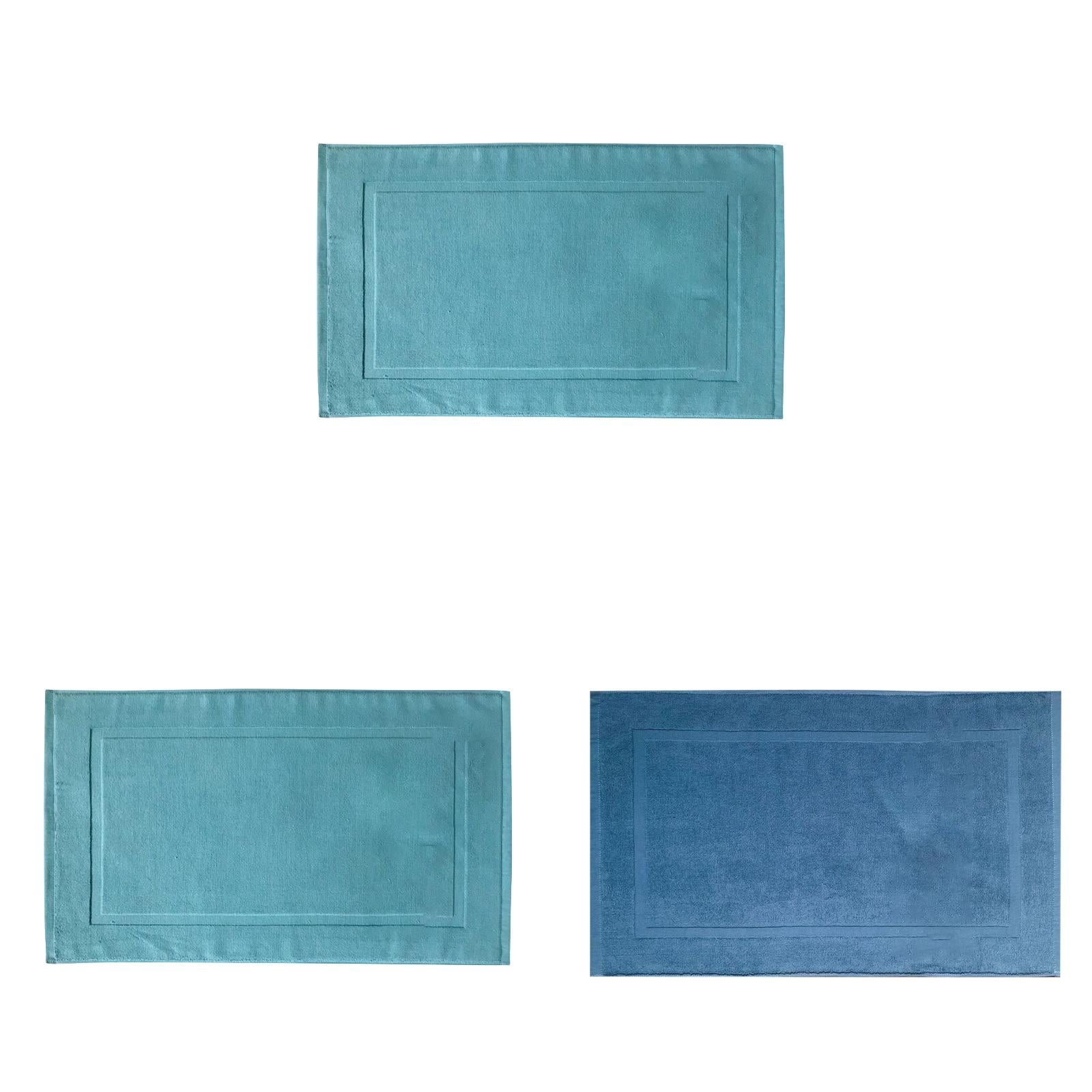 2PCS White Cotton Classic Rug Bath Mats Absorbent Cotton Hotel Spa Shower Bathtub Mats [Not A Bathroom Rug] Machine Washable Shower Bathroom Floor Towel B 2PCS & C 1PCS