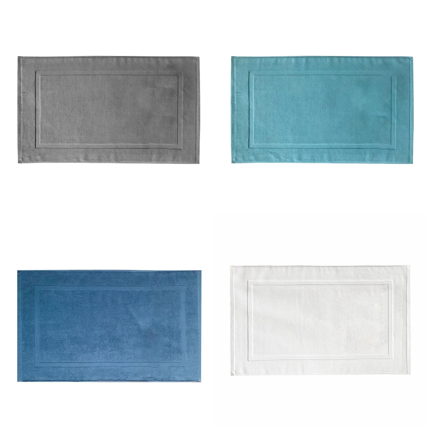 2PCS White Cotton Classic Rug Bath Mats Absorbent Cotton Hotel Spa Shower Bathtub Mats [Not A Bathroom Rug] Machine Washable Shower Bathroom Floor Towel G-White 1PCS & A 1PCS & B 1PCS & C 1PCS