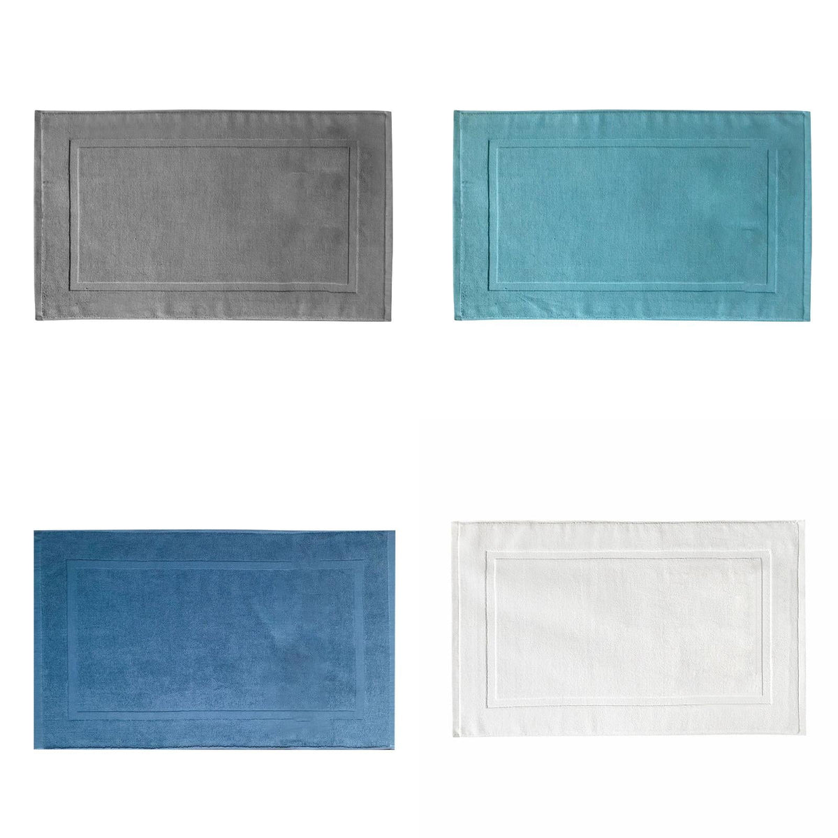 2PCS White Cotton Classic Rug Bath Mats Absorbent Cotton Hotel Spa Shower Bathtub Mats [Not A Bathroom Rug] Machine Washable Shower Bathroom Floor Towel White 1PCS & A 1PCS & B 1PCS & C 1PCS