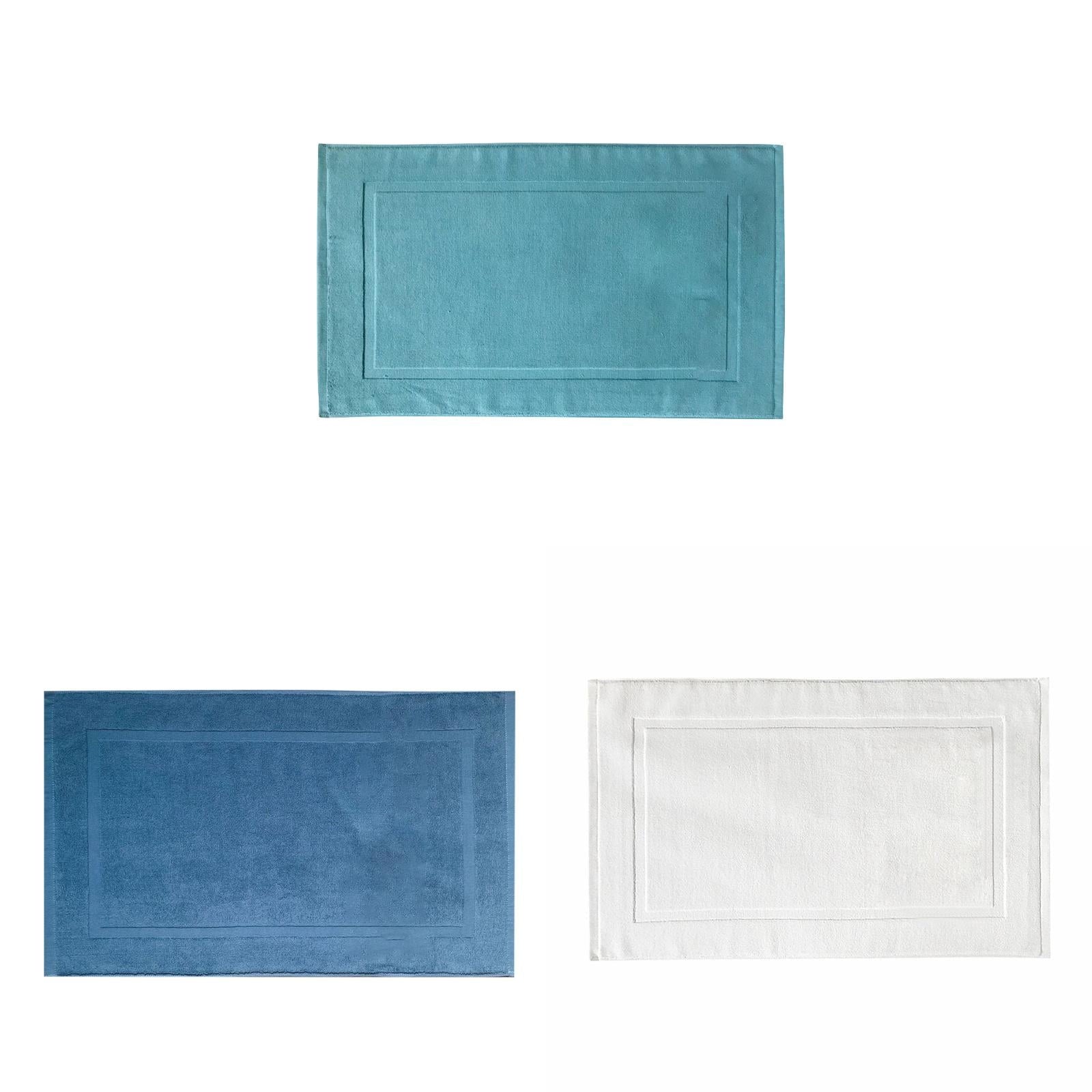 2PCS White Cotton Classic Rug Bath Mats Absorbent Cotton Hotel Spa Shower Bathtub Mats [Not A Bathroom Rug] Machine Washable Shower Bathroom Floor Towel White 1PCS & B 1PCS & C 1PCS