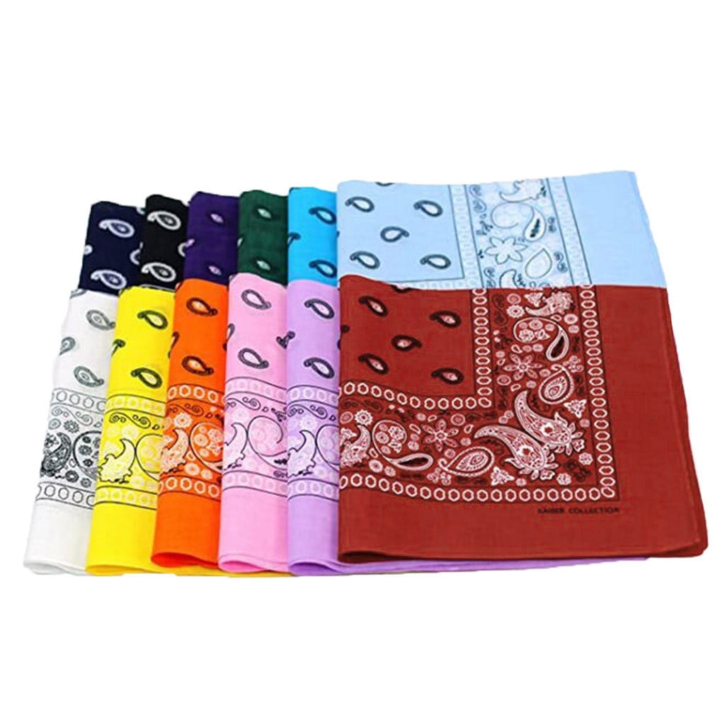 WANYNG Dozen Paisley Bandanas Multi Colored Set Cowboy Bandana Head Scarf Double Sided Embroide Mens Handkerchiefs Handkerchief for Dad Multicolor-A