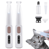 Belvedere Cat Grooming Trimmer - Rechargeable Low Noise Clipper with LED Light, Waterproof & Precision for Sensitive Areas 2set