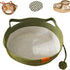 Stimulicat Cat Bed Rope Cotton, Stimuli cat Basket Bed, Cotton Rope Woven Round Cat Beds Basket with Built-in Teasing Ball, Handwoven Foldable Scratchable for Small & Large pet Green