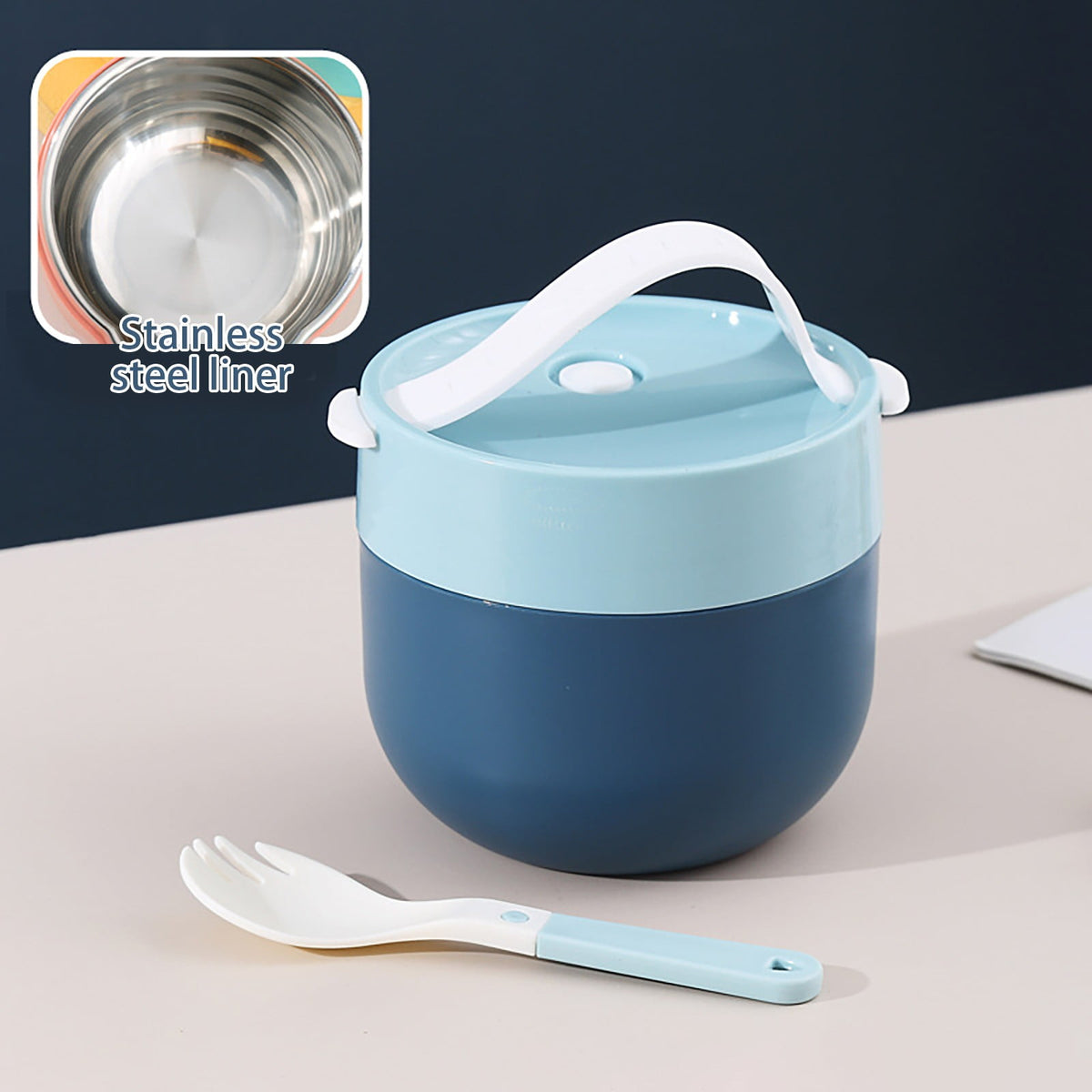 Ramen BBlueowl, Soup Bowls, Microwave Ramen Bowl with Lid, Lunch Box with Lid, Durable and Heat Resistant Bowl for Noodles, Rice, and Soups, Perfect for Home, Office, or School Meals， Z16_Sky Blue