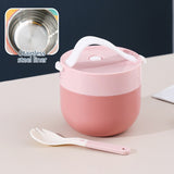 Ramen BBlueowl, Soup Bowls, Microwave Ramen Bowl with Lid, Lunch Box with Lid, Durable and Heat Resistant Bowl for Noodles, Rice, and Soups, Perfect for Home, Office, or School Meals， Z17_Pink