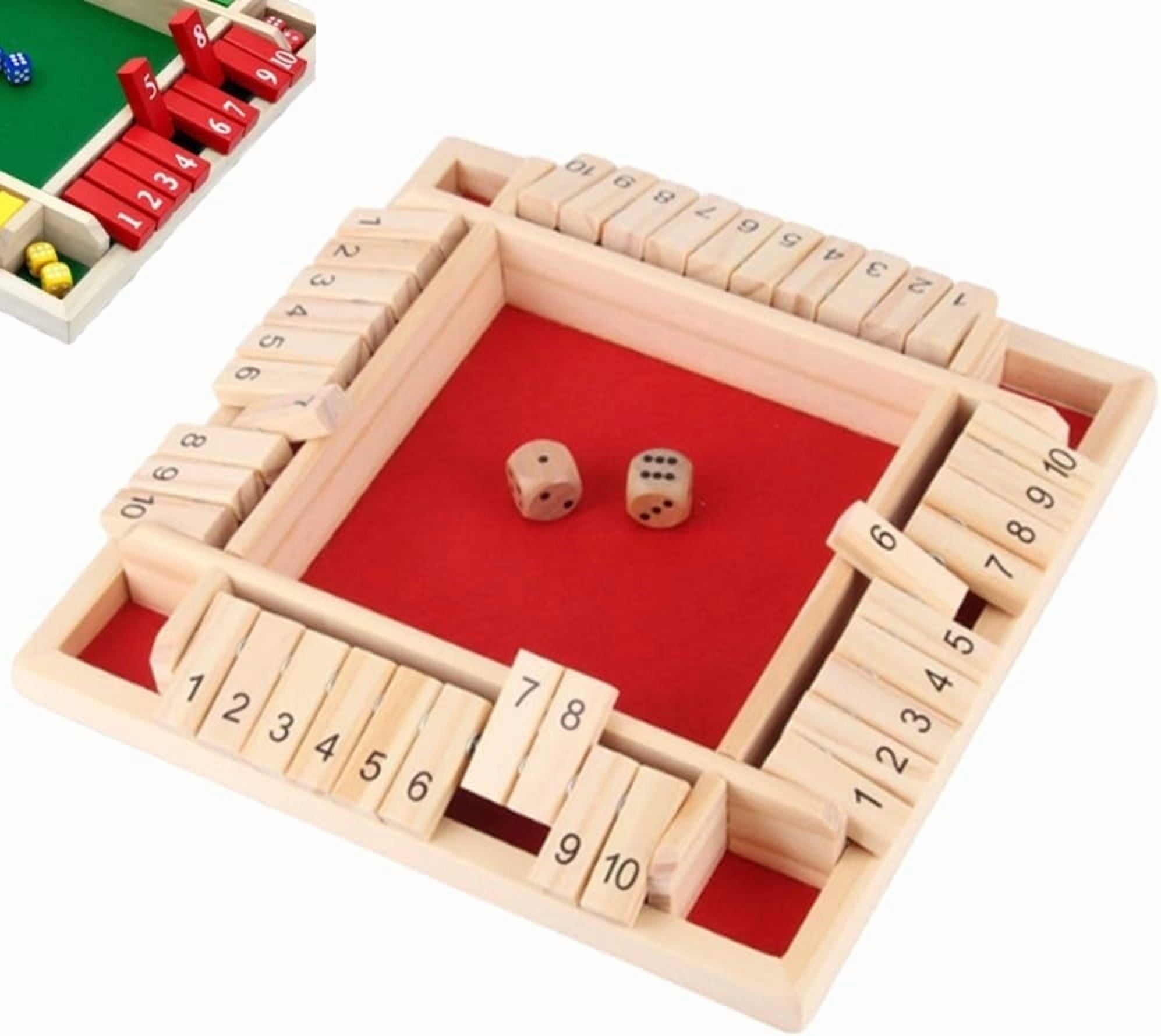 Shut The Box-Wooden Dice Board Game, Funny Family Shut The Box Game 2-4 Player, Board Games Gift for Family and Friends, Educational Table Math Games for Holiday, Party and Classroom(#B) #C
