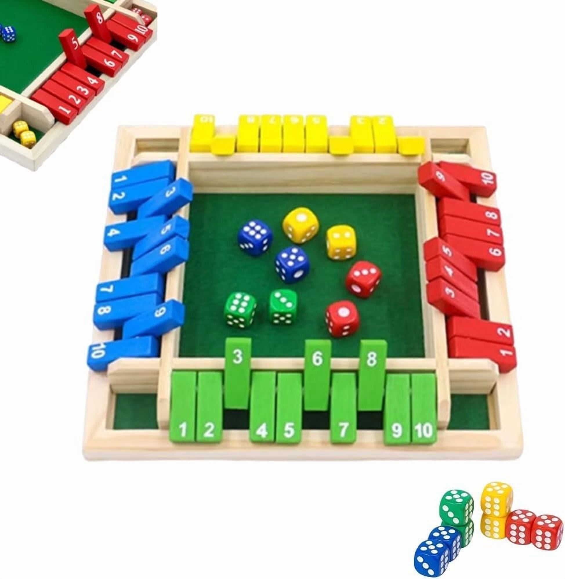 Shut The Box-Wooden Dice Board Game, Funny Family Shut The Box Game 2-4 Player, Board Games Gift for Family and Friends, Educational Table Math Games for Holiday, Party and Classroom(#B) #a
