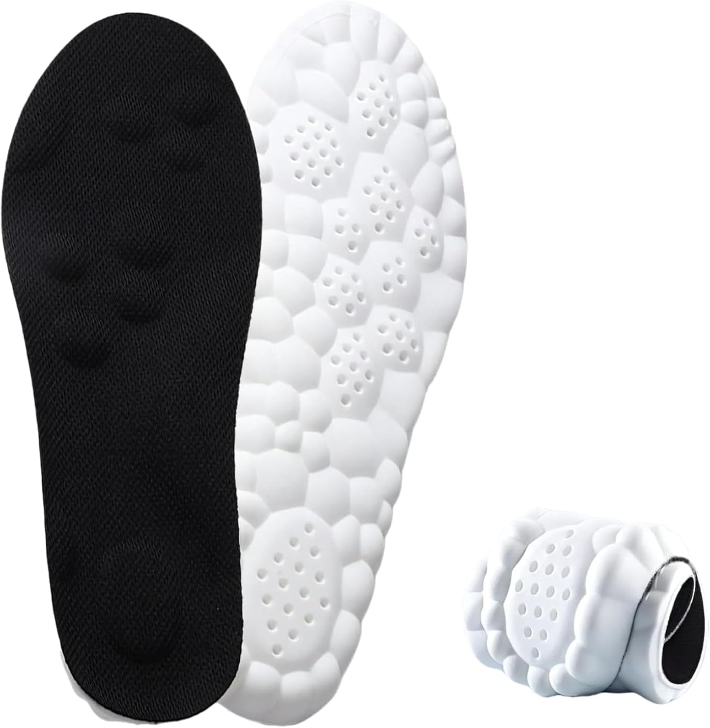 2026 New Steppers Insoles for Men & Women, 4d Memory Foam Cloud with Insole for Foot & Joint Support All-Day Comfort Insoles (10.5,Orange) Black