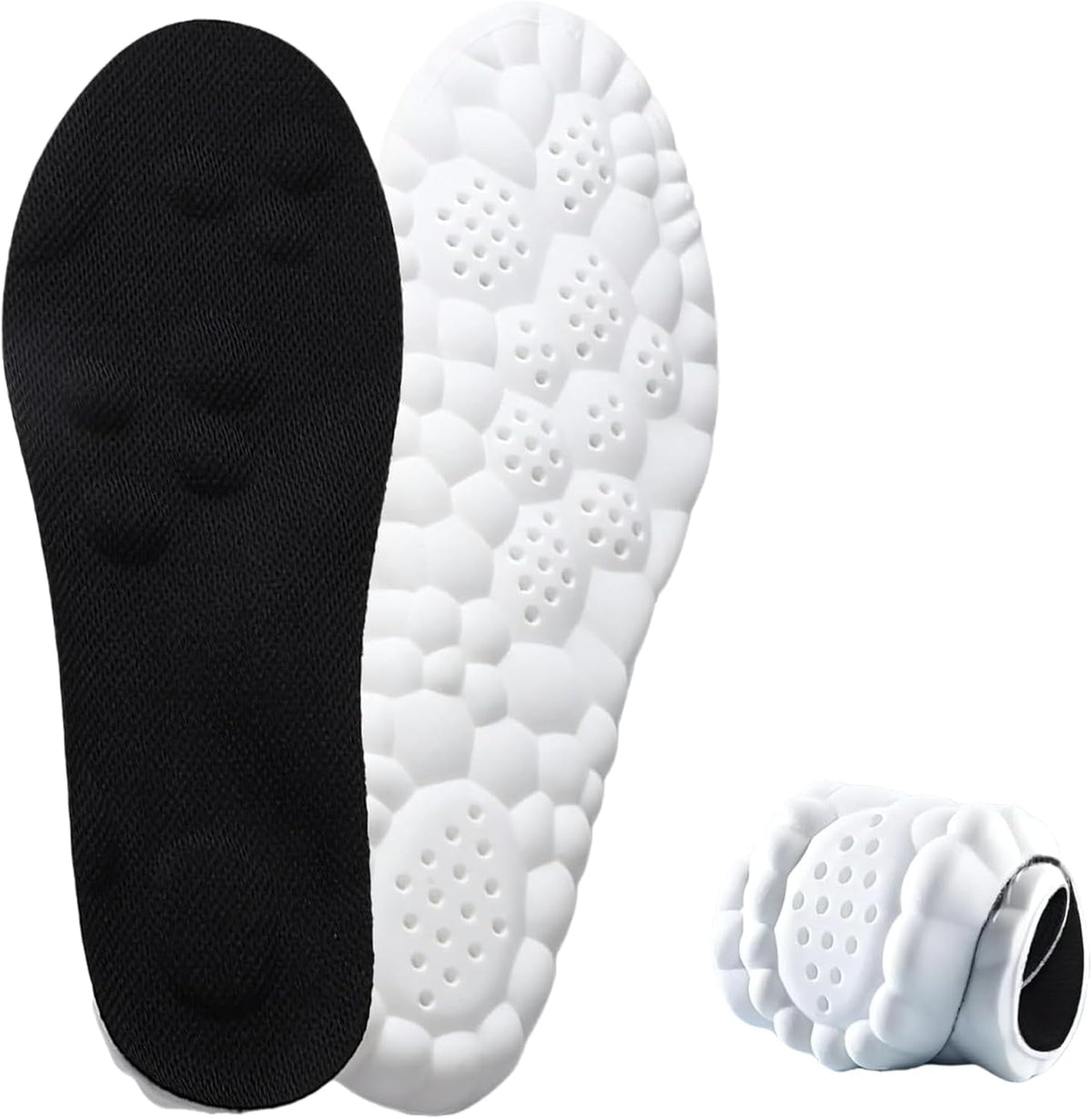 2026 New Steppers Insoles for Men & Women, 4d Memory Foam Cloud with Insole for Foot & Joint Support All-Day Comfort Insoles (10.5,Orange) Black