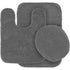 Gorgeous Home Linen Bathroom 6 Modern Solid Print 3-Count Grey Polyester Bath Rugs, 18 x 28, Non-Slip Backing Gray Charcoal