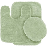 Gorgeous Home Linen Bathroom 6 Modern Solid Print 3-Count Grey Polyester Bath Rugs, 18 x 28, Non-Slip Backing Sage Green