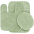 Gorgeous Home Linen Bathroom 6 Modern Solid Print 3-Count Grey Polyester Bath Rugs, 18 x 28, Non-Slip Backing Sage Green
