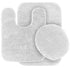 Gorgeous Home Linen Bathroom 6 Modern Solid Print 3-Count Grey Polyester Bath Rugs, 18 x 28, Non-Slip Backing White