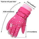 TAIAOJING Kids Winter Snow Ski Gloves Kids Winter Warm Windproof Cold Weather Outdoor Sports Gloves For Boys Girls Snow Gloves Ski Gloves One Size Z8 Orange