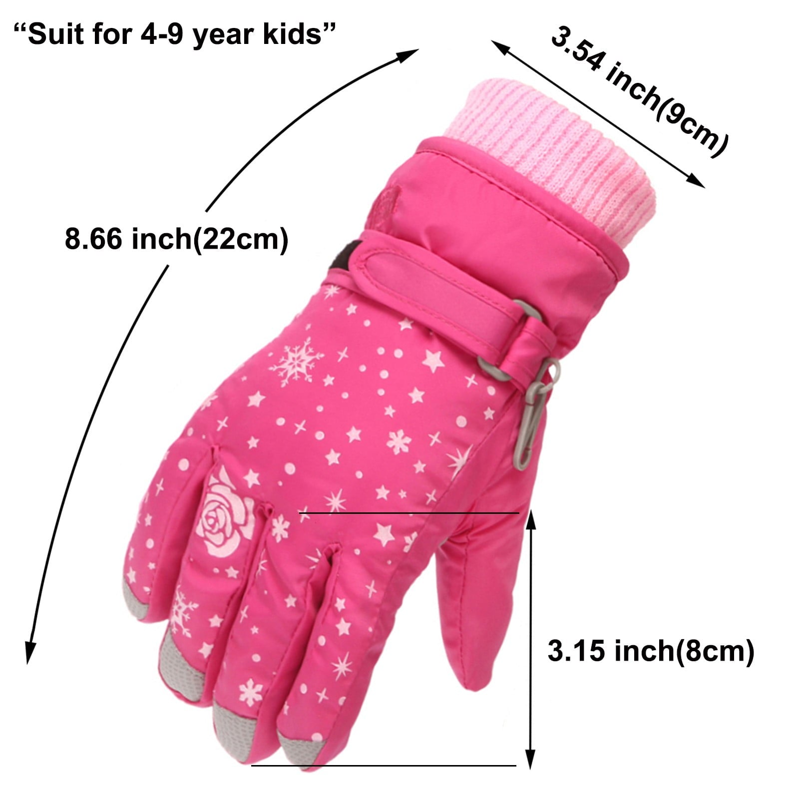 TAIAOJING Kids Winter Snow Ski Gloves Kids Winter Warm Windproof Cold Weather Outdoor Sports Gloves For Boys Girls Snow Gloves Ski Gloves One Size Z8 Orange