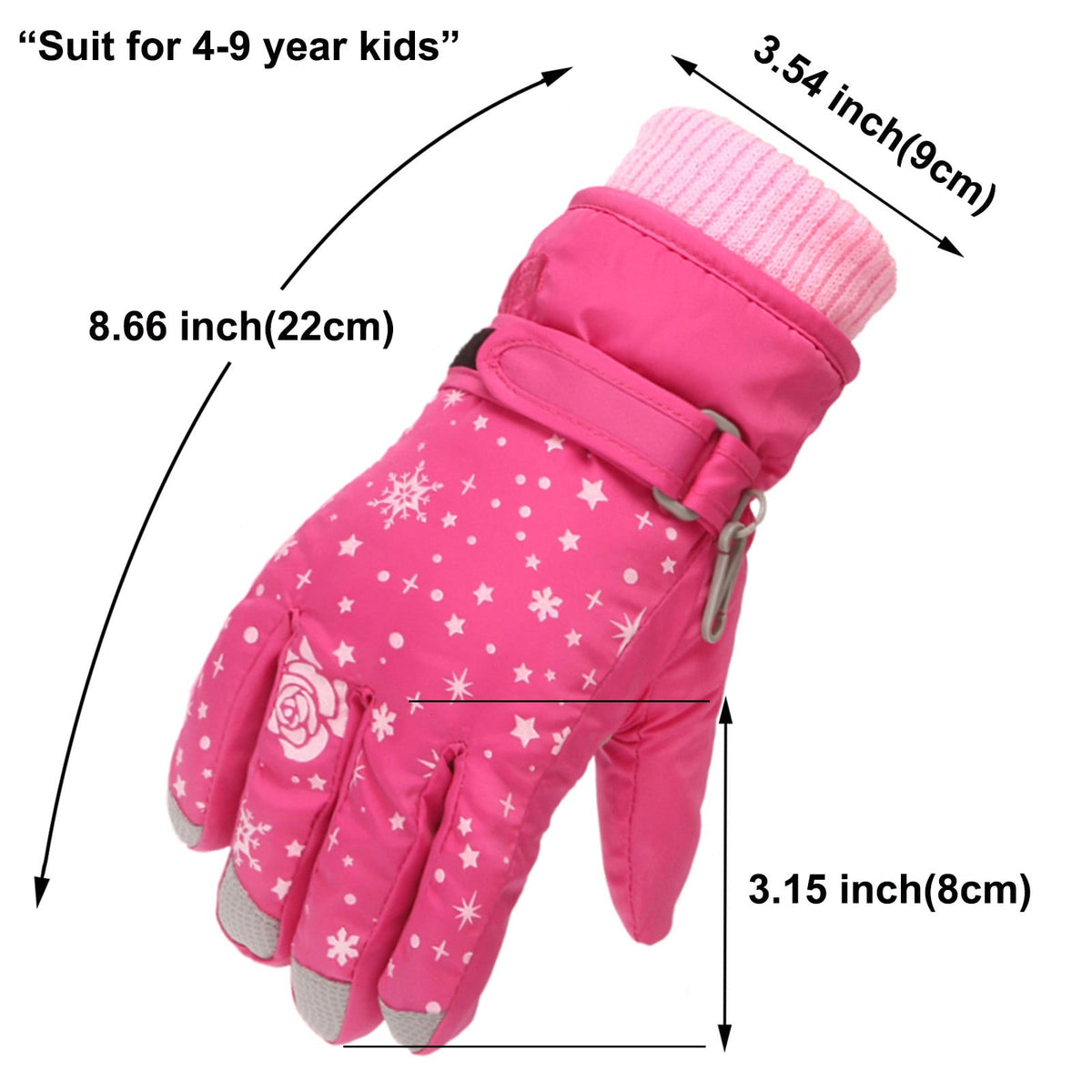 TAIAOJING Kids Winter Snow Ski Gloves Kids Winter Warm Windproof Cold Weather Outdoor Sports Gloves For Boys Girls Snow Gloves Ski Gloves One Size Z8 Orange