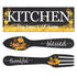 3 Pieces Sunflower Kitchen Decor Spring Decorations Blessed Thankful Wooden Hanging Sign Sunflower Gifts Wall Art Decor Farmhouse Summer Home Decor for Kitchen black