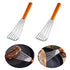 SPRING PARK 2Pcs/Set Wooden Handle Fish Spatula Stainless Steel Large Slotted Turner Heavy Spatula Nonstick Fried Shovel For Kitchen Steak Metal Cookie Flipper Egg Cookie Omelette