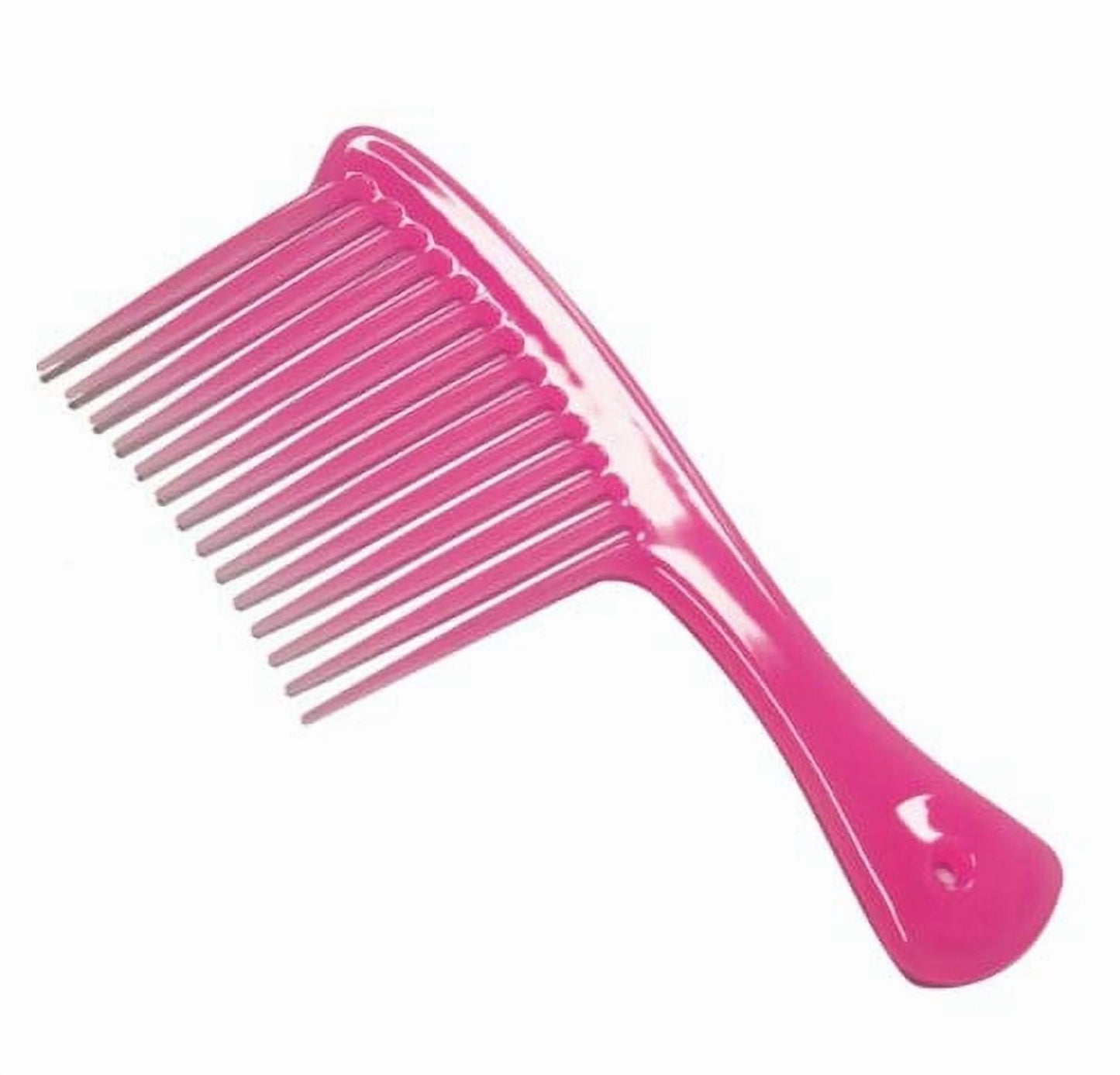 Large Wide Tooth Comb Handle Detangling Reduce Hair Loss Brush Tool (Black) Pink