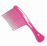 Large Wide Tooth Comb Handle Detangling Reduce Hair Loss Brush Tool (Black) Pink