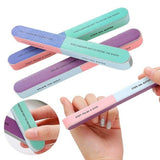 Visland 7 Way Nail File and Buffer Block Nail Buffering Files 7 Steps Washable Emery Boards Professional Manicure Tools Random Color-1PC