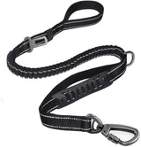 Keyohome Heavy Duty Dog Leash Especially Large Dogs Up to 150lbs, 4-6 Ft Reflective Dog Walking Training Shock Absorbing Bungee L Black