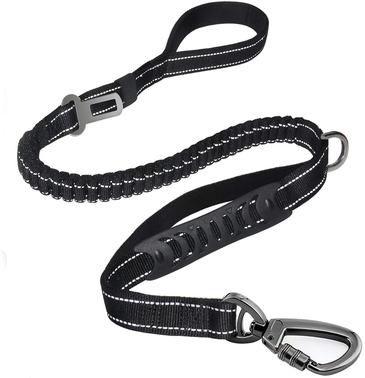 Keyohome Heavy Duty Dog Leash Especially Large Dogs Up to 150lbs, 4-6 Ft Reflective Dog Walking Training Shock Absorbing Bungee L Black
