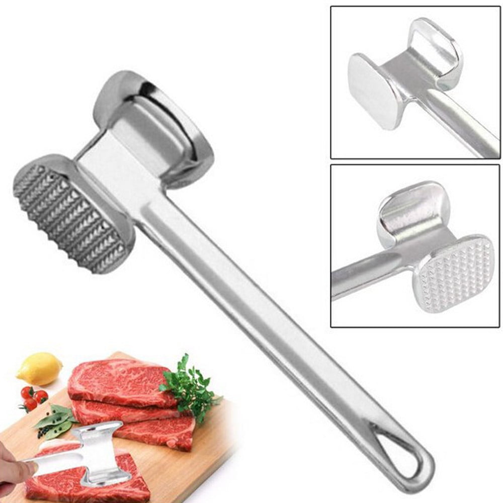 Stainless Steel Meat Mallet Tenderizer, Heavy Duty Mallet Tools Chicken Pounder, Steak Pork Kitchen Tool Silver