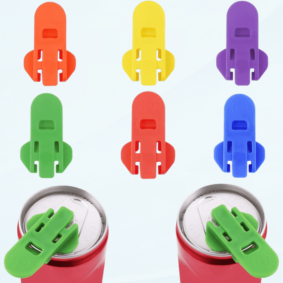 Manual Easy Can Opener [6 Pack], Colored Soda Can Opener Beverage Can Cover Protector, Can Top Ring Opener Tool Drink Shield for Pop, , Coke or Soda