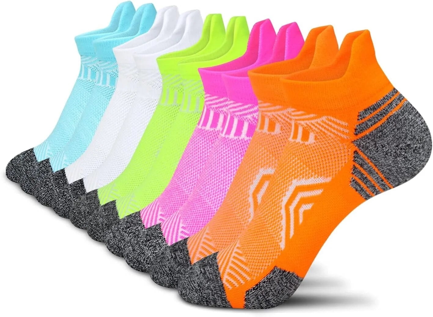 Tsoduce 5 Pairs Athletic Ankle Womens Socks Running Compression Socks for Women Cozy Low Cut Performance Soft Tab Socks Mix Color 2