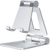Dual Folding Cell Phone Stand, Fully Adjustable Foldable Desktop Phone Holder Cradle Dock Compatible with Phone 15 14 13 12 11 Pro Xs Xs Max Xr X 8, Nintendo Switch, All Phones-Black Silver