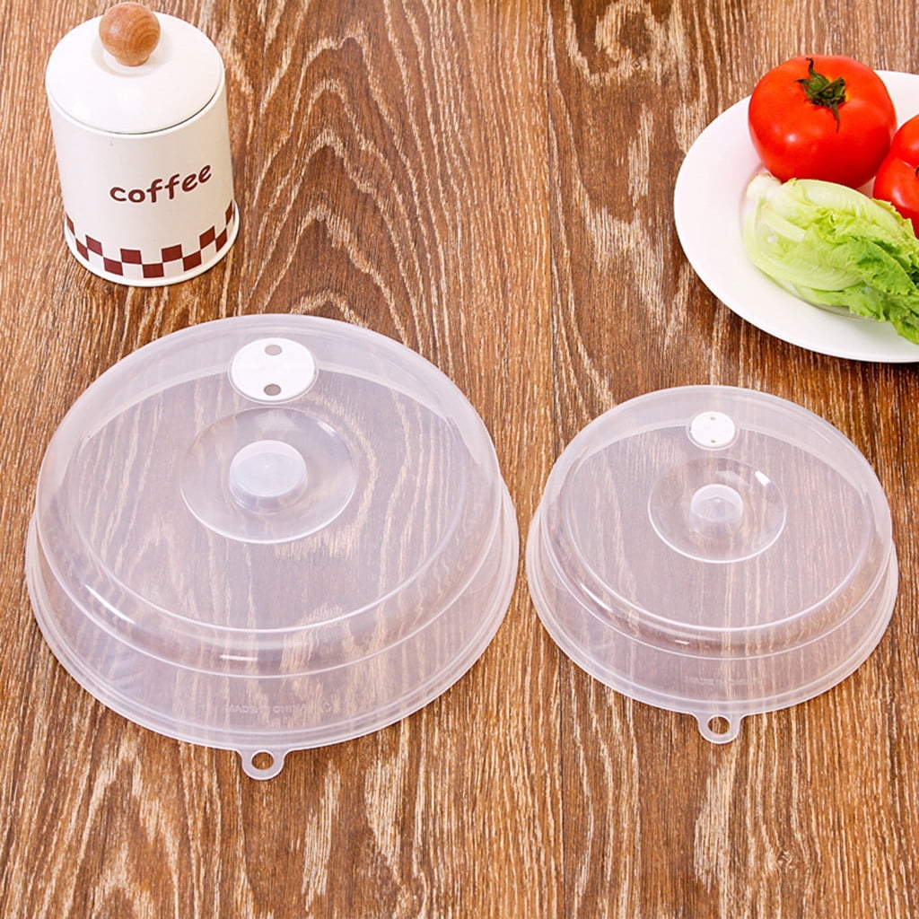 Microwave Cover Clearance! 2pcs Plastic Microwave Cover, Clear Microwave Cover, Clear Steam Vent Splatter Lid Food Dish, Microwave Covers For Food Splatter, Microwave Cover Lid