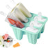 Silicone Ice Pop Molds 6-Well Easy Release, BPA Free Silicone Ice Cream Mold Green