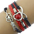 Bracelets for Women Friendship Leather Bracelet Gift Hand Jewelry for Woman or A Girl - There are Many Colors to Choose From Black & Red