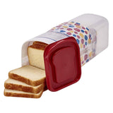 Bread Box with Airtight Lid, Bread Storage Container, Bread Loaf Storage Dispenser, Plastic Sandwich Bread Keeper, White Lid, 1 Pack B Red