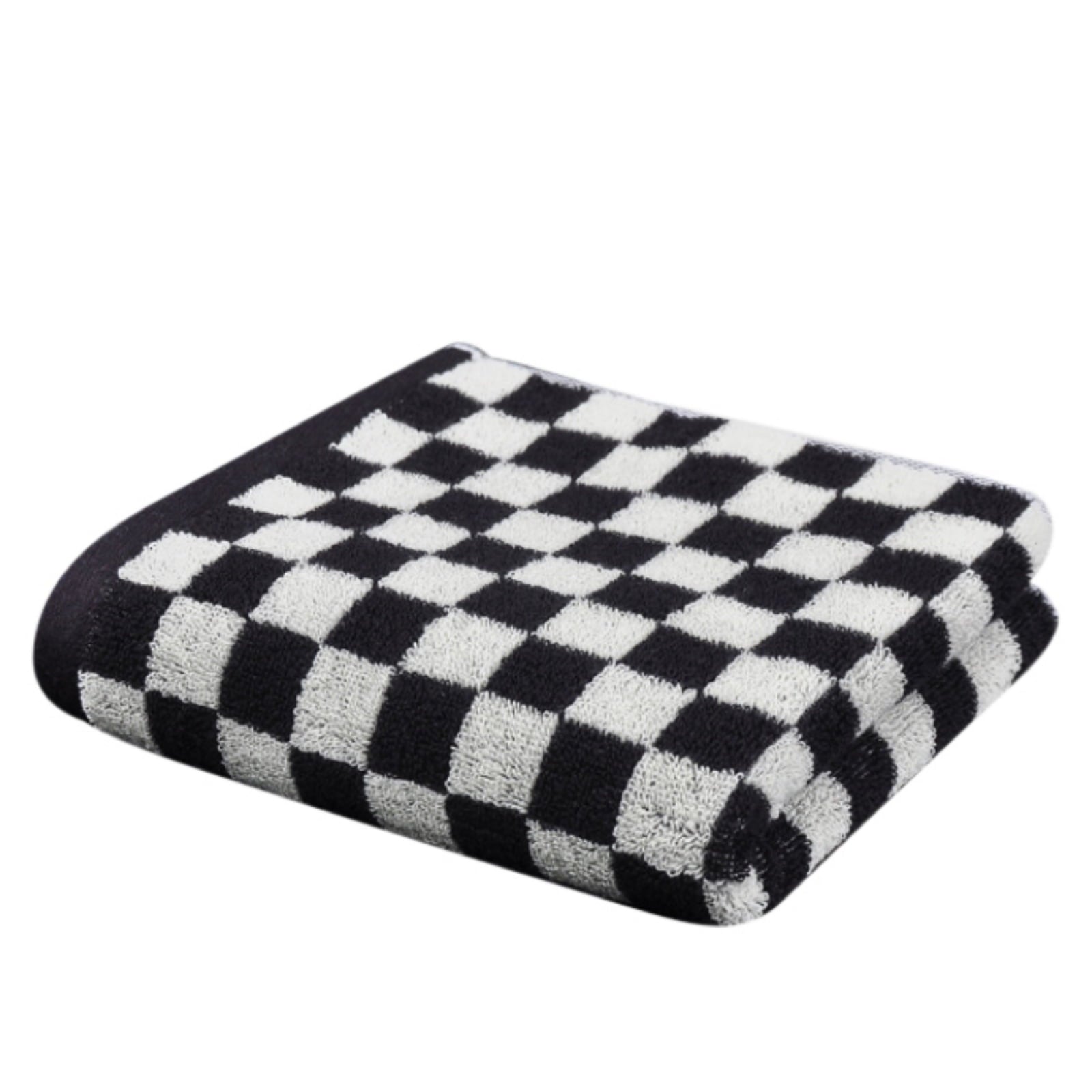 Checkered Bath Towels for Bathroom, Shower Towels 30" x 14", Super Soft and Quick Dry, Colorful Towel for Summer Beach Pool Green Black