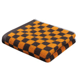 Checkered Bath Towels for Bathroom, Shower Towels 30" x 14", Super Soft and Quick Dry, Colorful Towel for Summer Beach Pool Green Orange