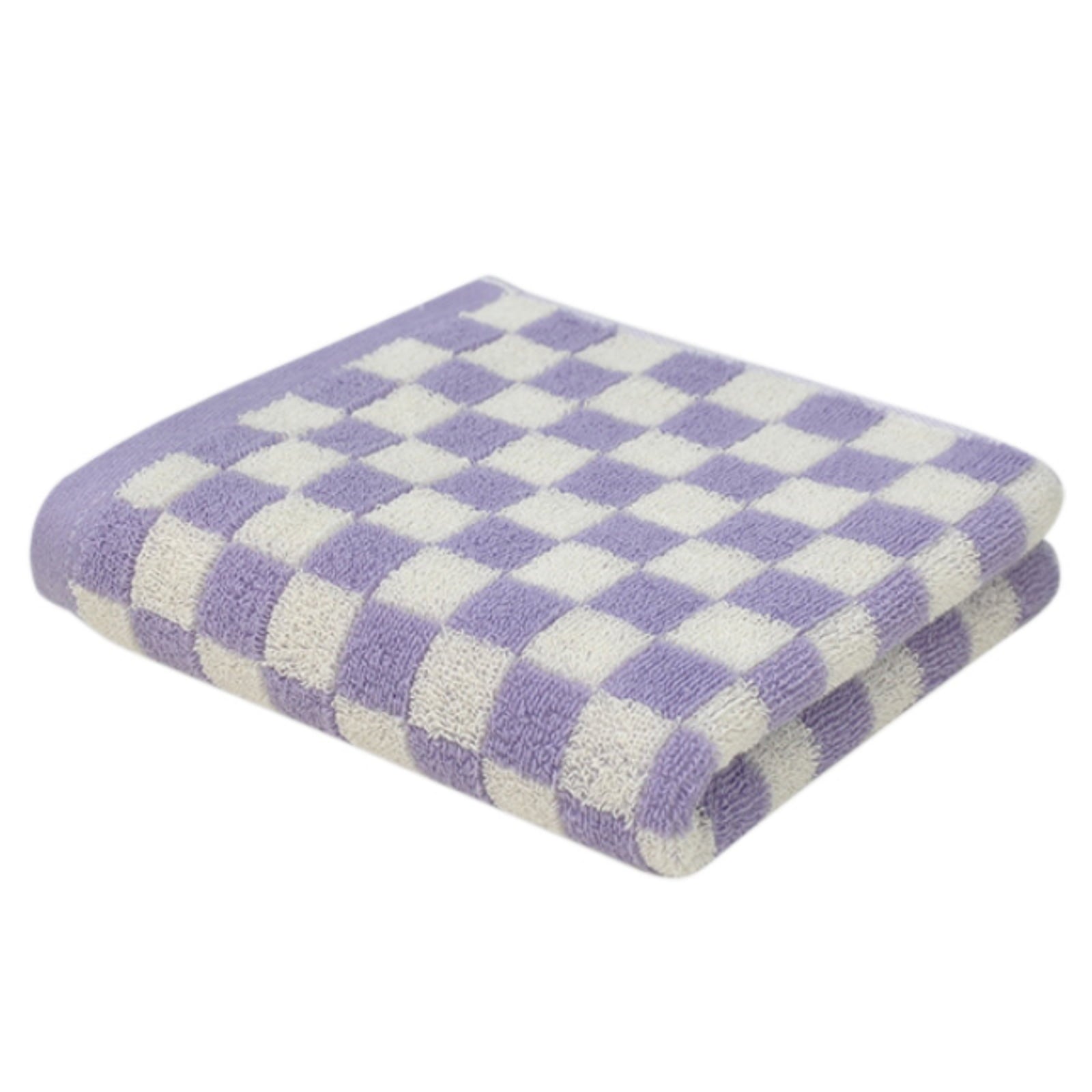 Checkered Bath Towels for Bathroom, Shower Towels 30" x 14", Super Soft and Quick Dry, Colorful Towel for Summer Beach Pool Green Purple
