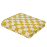 Checkered Bath Towels for Bathroom, Shower Towels 30" x 14", Super Soft and Quick Dry, Colorful Towel for Summer Beach Pool Green Yellow