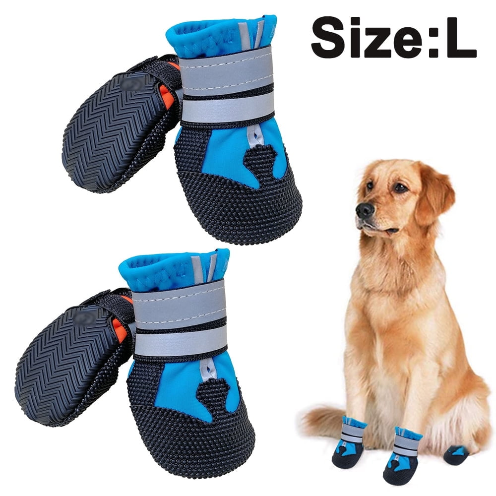 Dog Boots for Dogs Non-Slip, Waterproof Dog Booties for Outdoor, Dog Shoes for Medium to Large Dogs with Rugged Sole M Blue